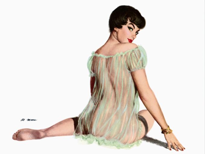 Pin Up - Sexy woman posing in see through sleepwear - Al Moore