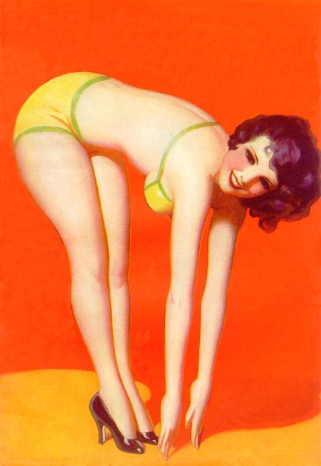 Pin Up - Brunette Girl Bending Over - Bolles - 1934