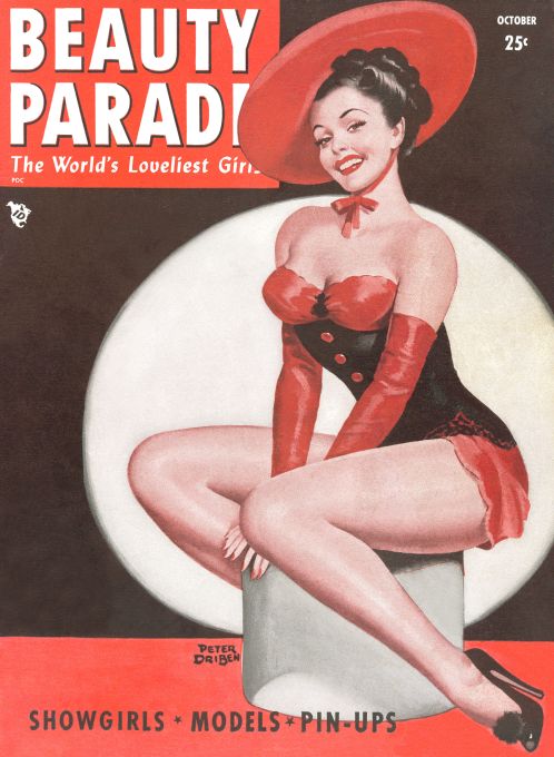 Pin Up - Showgirl in Black Red - Driben - 1948