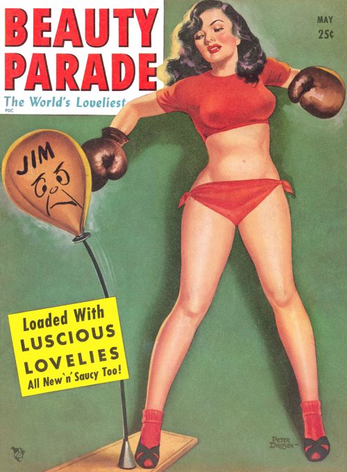 Pin Up - Boxer Girl in Red - Driben - 1951