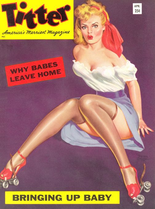 Pin Up - Girl Fell On Skates - Driben - 1955