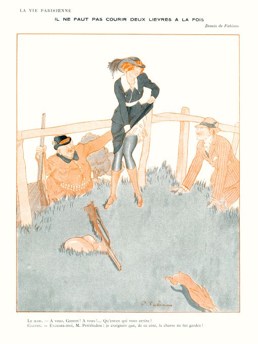 Pin Up - Girl Lifts Skirt - Fabiano - 1913