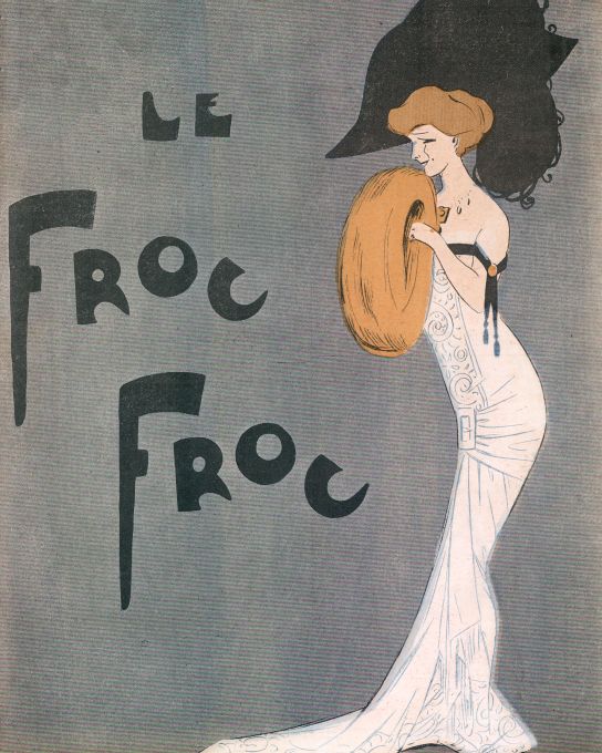 Girl In White Gown And Black Hat