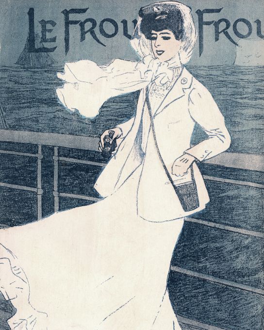 Girl In White At Docks With Binoculars