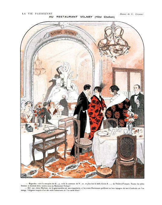 Pin Up - Restaurant Scene - Leonnec - 1912