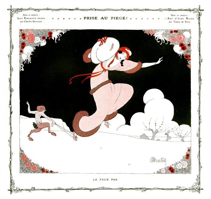 Pin Up - Girl Gets Tripped By Satyr - Martin - 1913