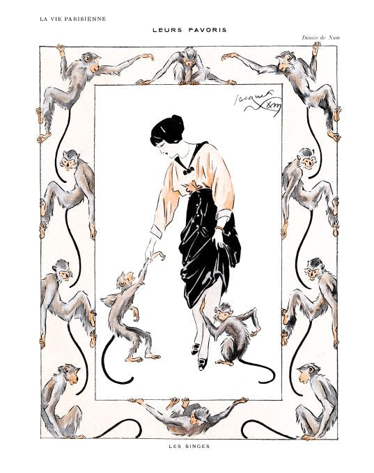 Pin Up - Girl w/Monkeys - Nam - 1913