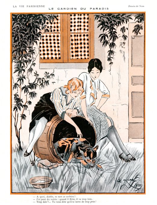 Pin Up - Two Girls & Dog - Nam - 1913