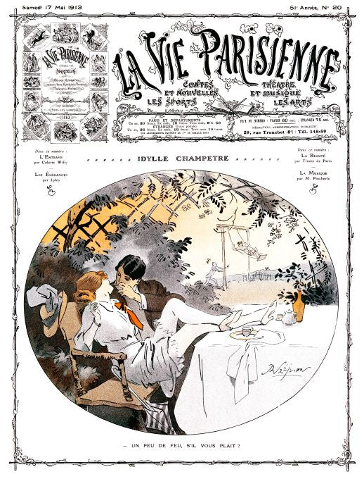 Pin Up - Couple On Bench - Prejelan - 1913