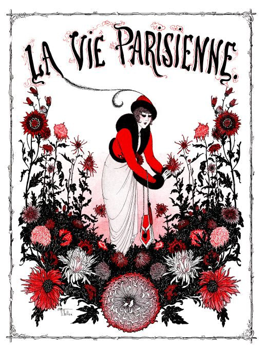 Pin Up - Girl Picks Flowers - Vallee - 1913