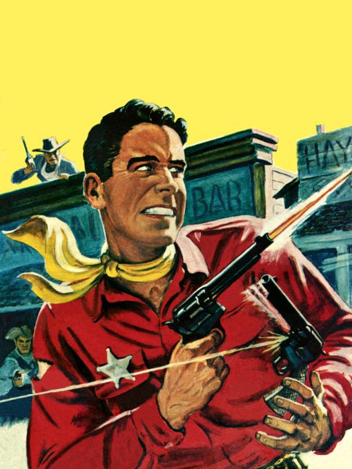 Sheriff being ambushed in the middle of town by outlaws