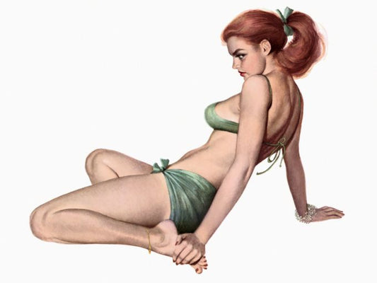 Pin Up - Redhead posing in green bikini - Al Moore