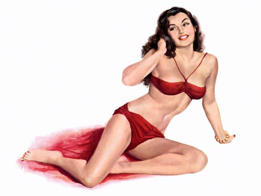 Pin Up - Brunette posing in red bikini - Al Moore