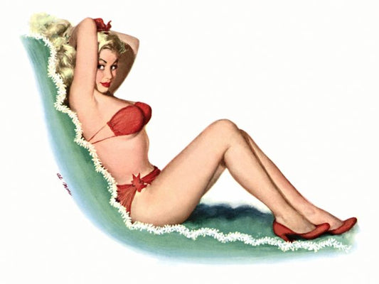 Pin Up - Blonde woman posing in red bikini - Al Moore