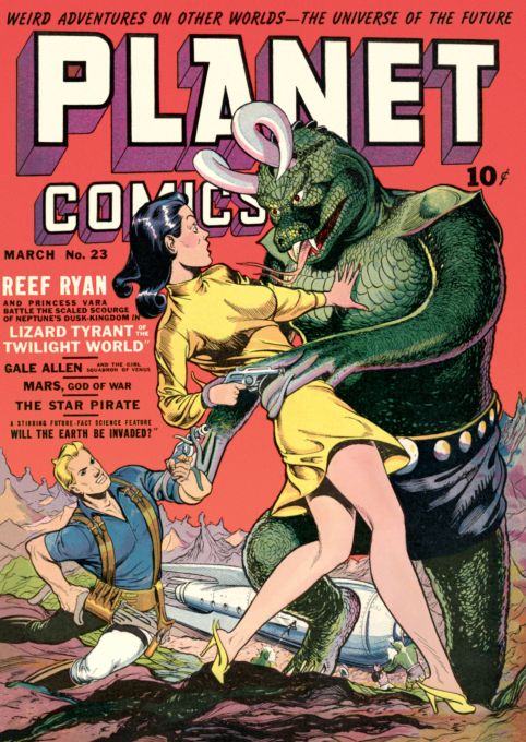 Lizard Tyrant of the Twilight World - Planet Comics - March 1943