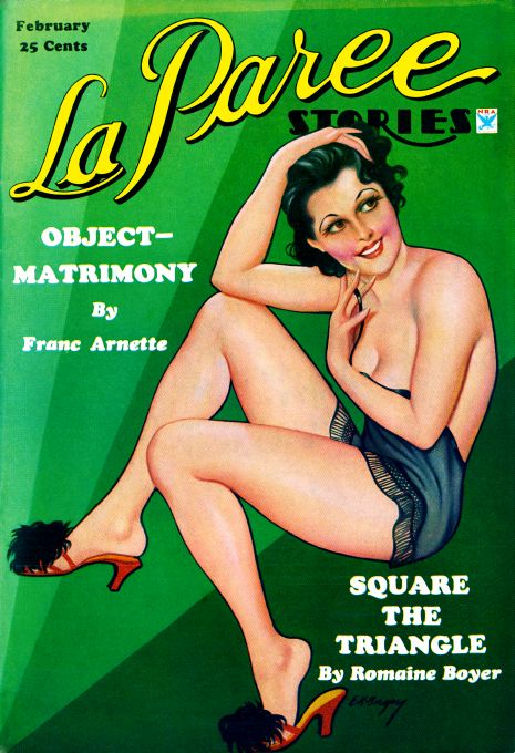 Pin Up - Girl in Blue Lingerie - Bergey - 1935