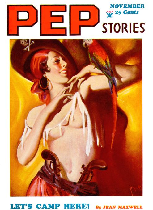 Pin Up - Pirate Girl w/Parrot - Bergey - 1934