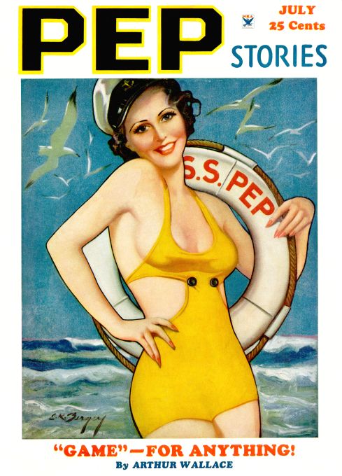 Pin Up - Sailor Girl in Swimsuit - Bergey - 1935