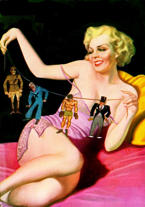 Pin Up - Blonde Girl in Pink Lingerie - Bergey - 1935