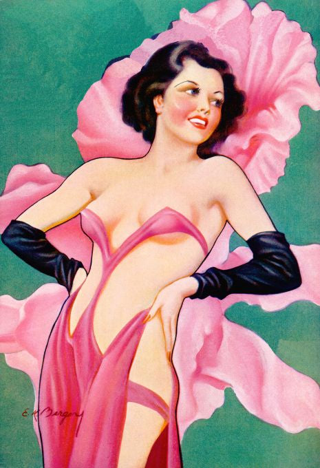 Pin Up - Brunette Pink Dress - Bergey - 1935