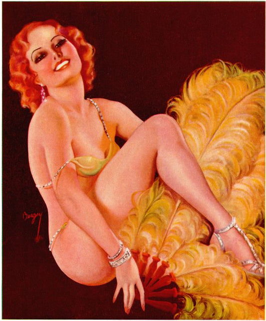 Pin Up - Redhead Girl in Yellow Two-Piece - Bergey - 1934