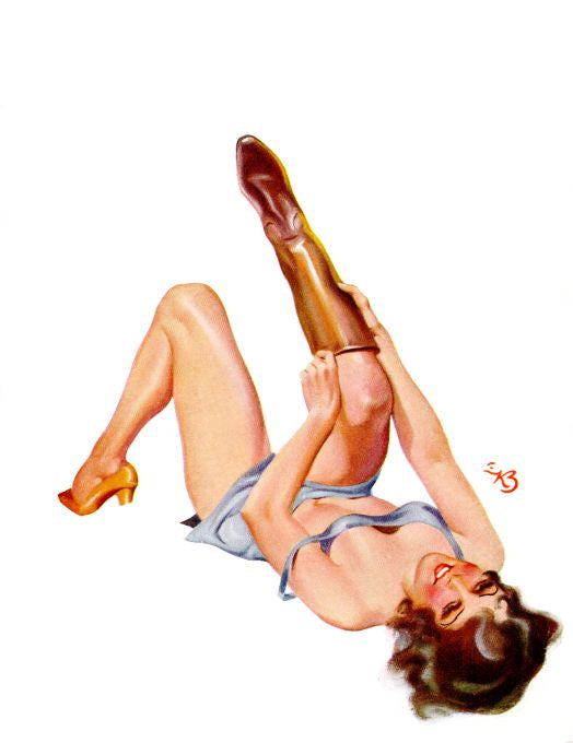 Pin Up - Brunette Girl Laying On Her Back - Bergey - 1931