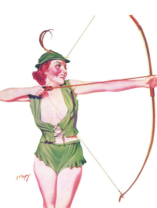 Pin Up - Redhead Robin Hood Girl - Bergey - 1935