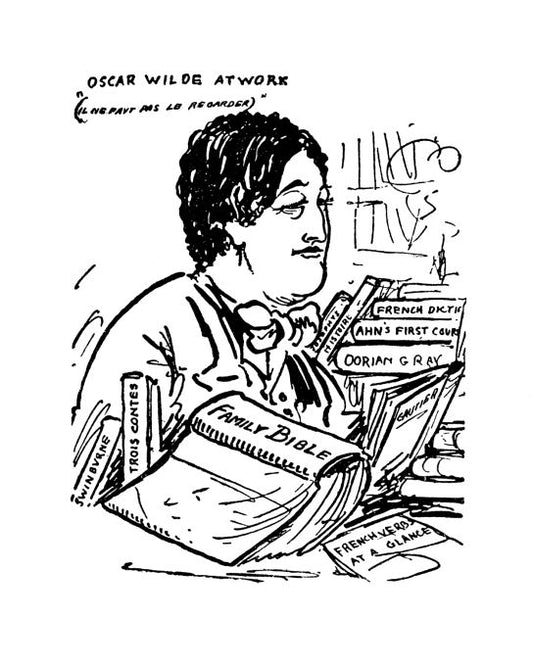 Caricature of Oscar Wilde - Amenities of Book Collecting - 1920