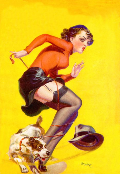 Pin Up - Brunette Girl With Dog - Blaire - 1936