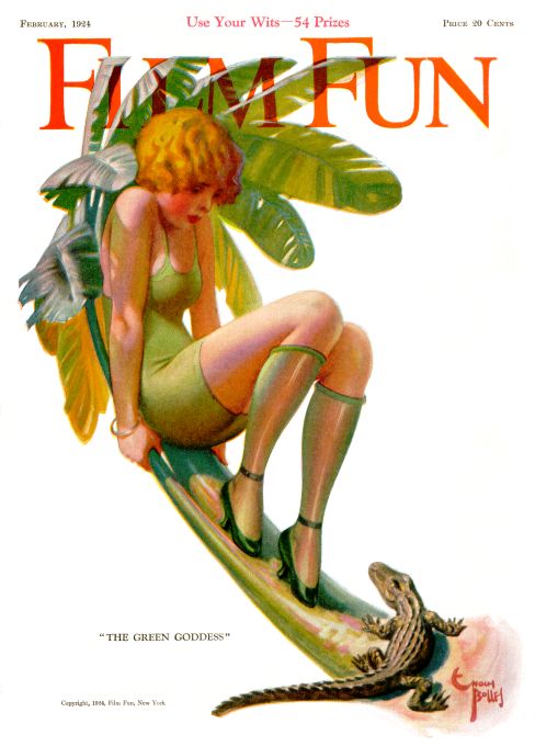 Pin Up - Girl Scared Of Alligator - Bolles - 1934