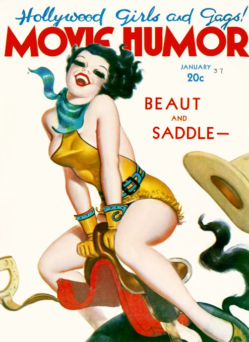 Pin Up - Cowgirl On Saddle - Bolles - 1937