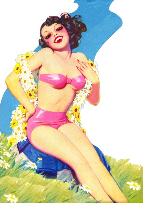 Pin Up - Brunette in Pink Bikini - Bolles - 1942
