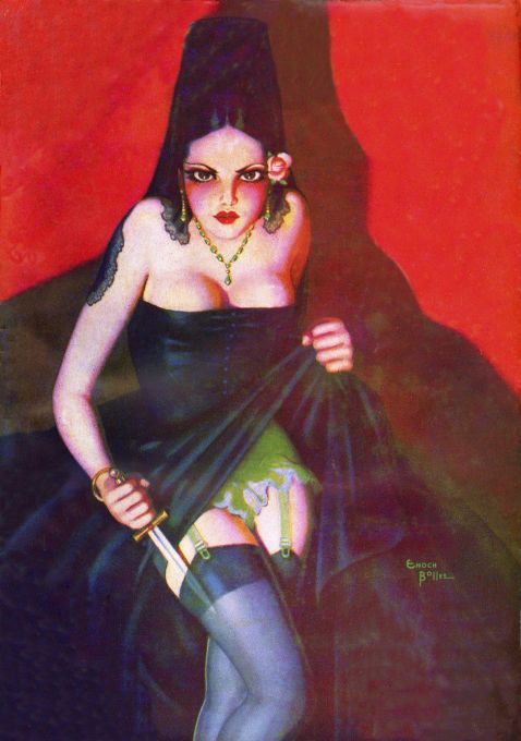 Pin Up - Goth Girl With Knife - Bolles - 1944