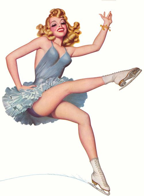 Pin Up - Figure Skating Blonde Girl - Bolles - 1942