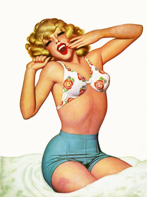 Pin Up - Cute Blonde Girl Yawning - Bolles - 1942