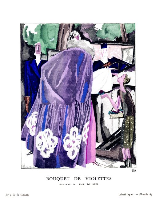 Bon Ton Print - 1921 Bouquet de Violettes - Mourgue