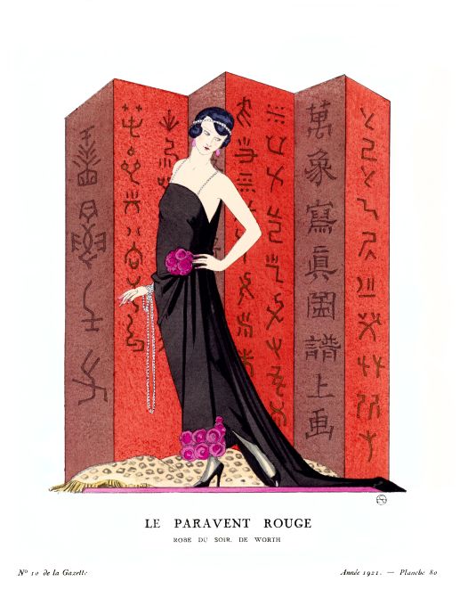 Bon Ton Print - 1921 Le Paravent Rouge - Barbier