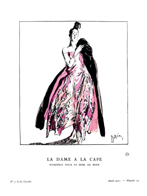 Bon Ton Print - 1921 La Dame a La Cape - Drian