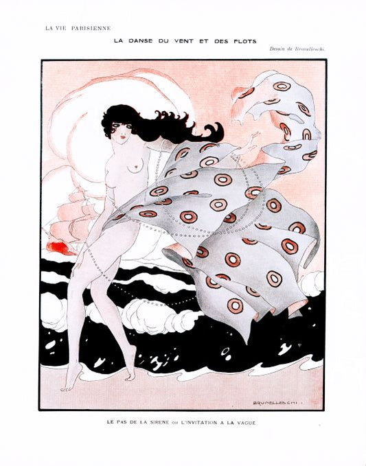 Pin Up - Nude Siren Girl  - Brunelleschi - 1913