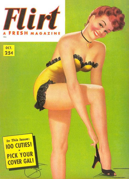Pin Up - Redhead Girl in Yellow - DeVores - 1953