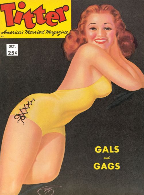 Pin Up - Girl in Yellow Swimsuit - DeVores - 1953