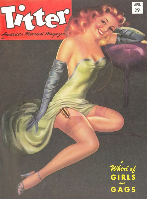 Pin Up - Girl in Green on Phone - DeVores - 1954