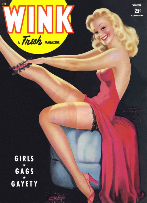 Pin Up - Blonde Showgirl in Red - DeVores - 1945