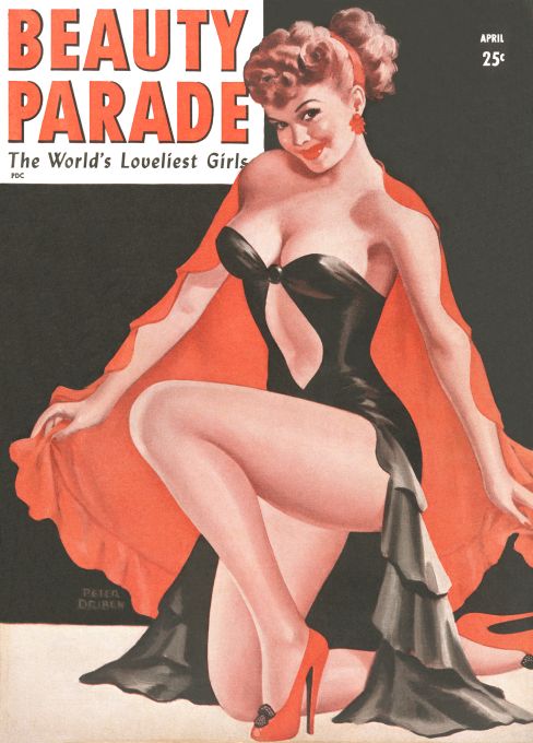 Pin Up - Showgirl with Red Cape - Driben - 1948