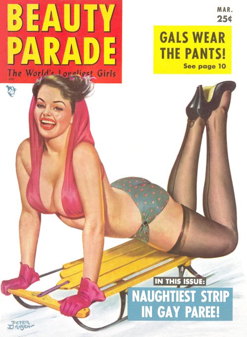 Pin Up - Girl on Sleigh - Driben - 1953