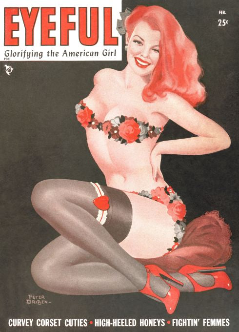 Pin Up - Showgirl in Flowery Lingerie - Driben - 1948