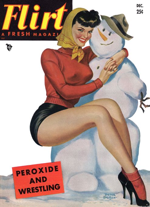 Pin Up - Girl With Snowman - Driben - 1950