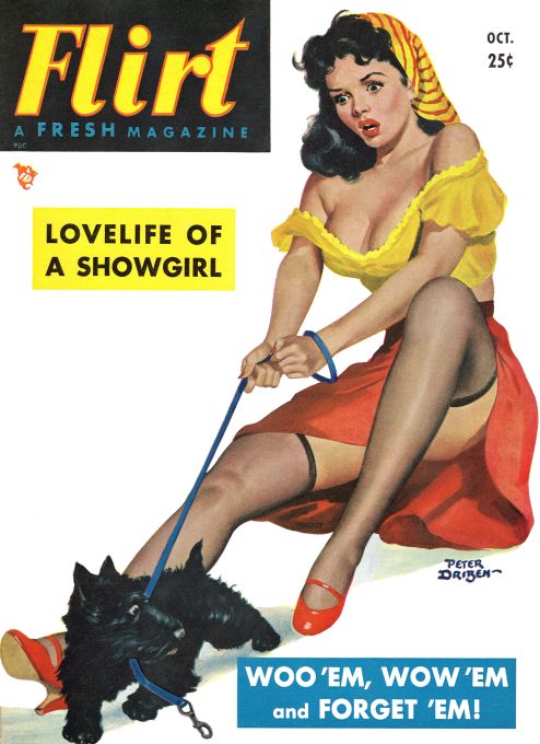 Pin Up - Girl with Dog in Crop Top - Driben - 1951