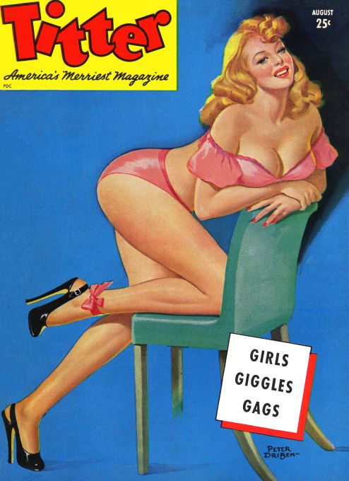 Pin Up - Showgirl in Pink On Chair - Driben - 1947