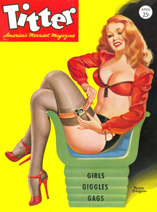 Pin Up - Girl in Red Black - Driben - 1947